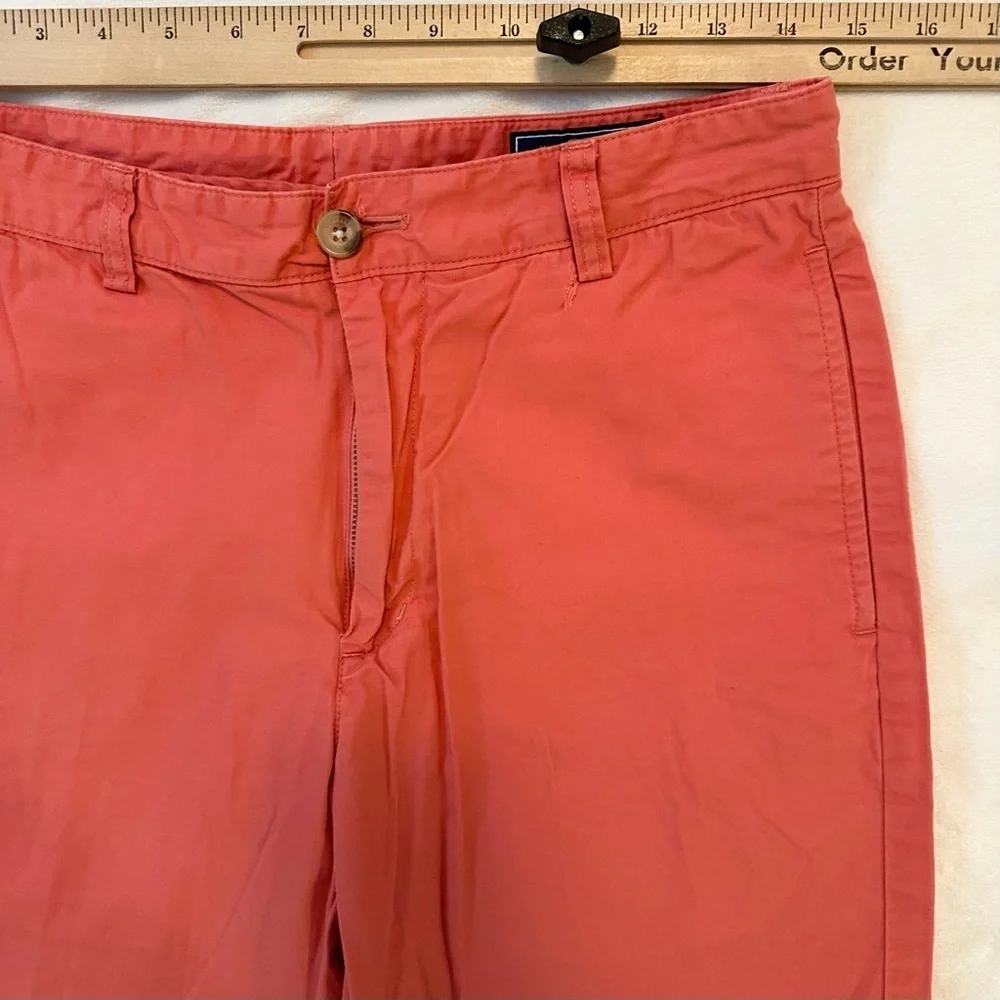Vineyard Vines Bright Coral Men’s Shorts 30 Cotton 8” inseam preppy summer beach